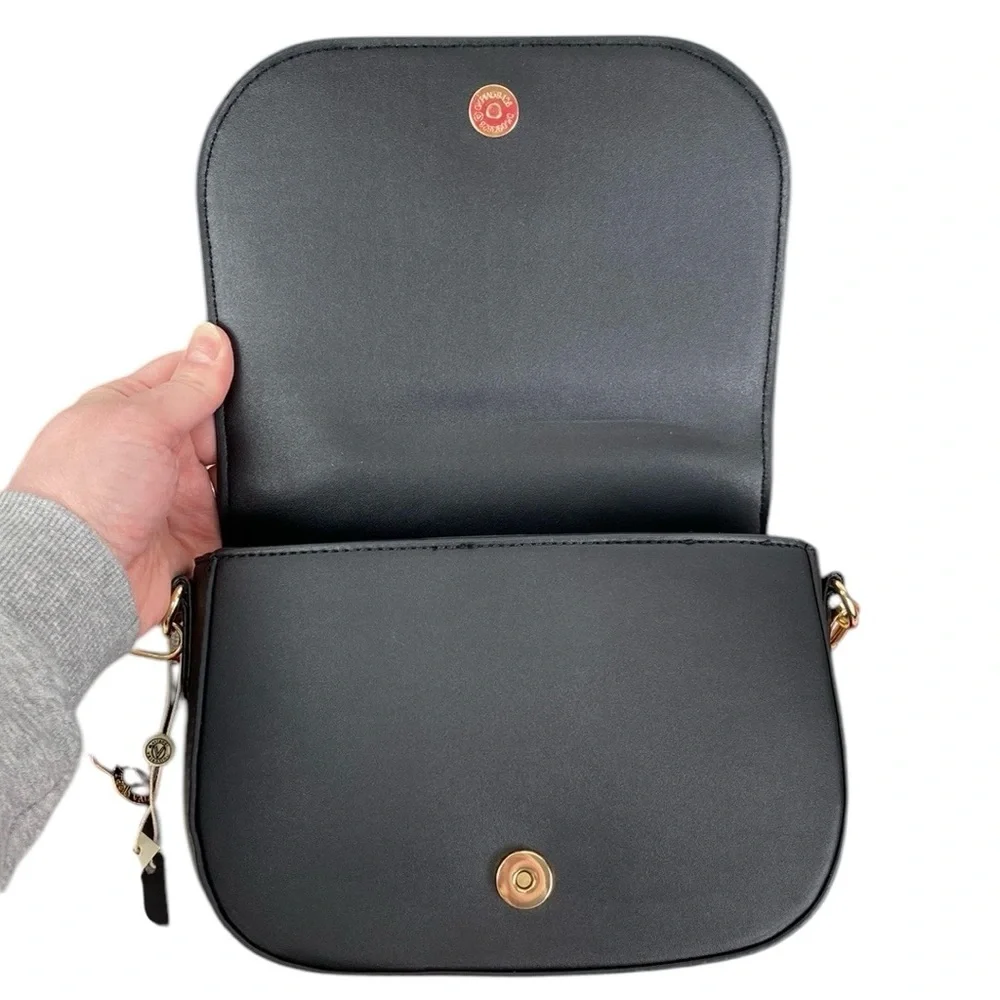 Valentino Orlandi Black Studded Vegan Leather Crossbody Bag and Coin Purse - Picture 5 of 17